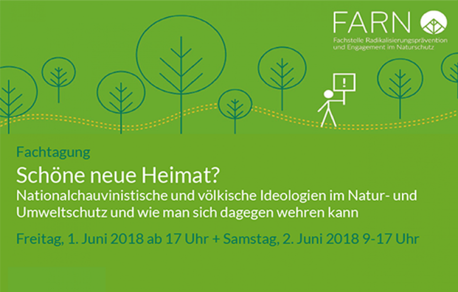 Plakat mit Informationen zur FARN-Fachtagung 2018 "Schöne neue Heimat?"